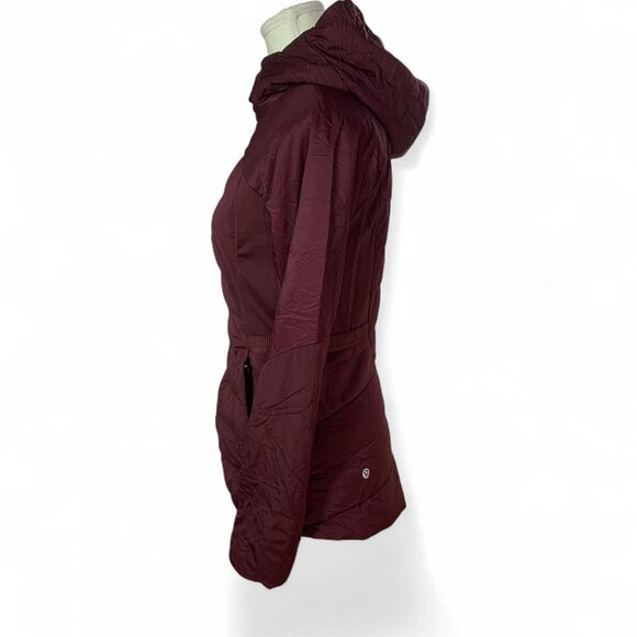 Lululemon Down For It All Jacket XS Burgundy Merlot Hooded Lightweight Warm - Picture 3 of 8